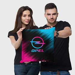 Подушка квадратная Opel - neon gradient, цвет: 3D-принт — фото 2