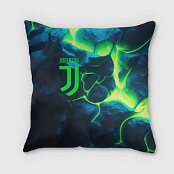 Подушка квадратная Juventus green neon, цвет: 3D-принт