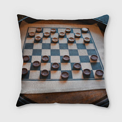 Подушка квадратная Шашки, цвет: 3D-принт