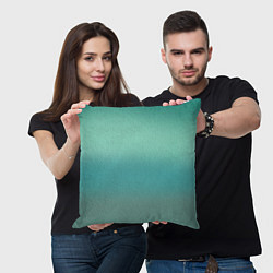 Подушка квадратная Бирюзовый фон градиент, цвет: 3D-принт — фото 2