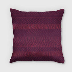 Подушка квадратная Полосатый бордовый, цвет: 3D-принт
