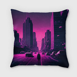 Подушка квадратная Мёртвый розовый город, цвет: 3D-принт