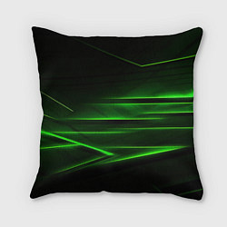 Подушка квадратная Green lines abstract, цвет: 3D-принт