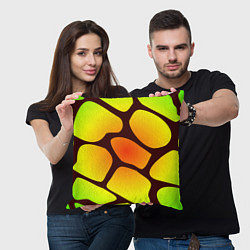 Подушка квадратная Коричневая сеть с цветными пятнами, цвет: 3D-принт — фото 2
