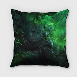 Подушка квадратная Зеленая объемная текстура, цвет: 3D-принт