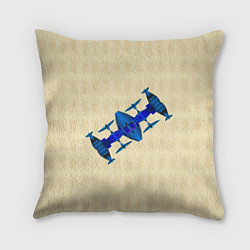 Подушка квадратная Космическая станция из синего металла, цвет: 3D-принт