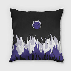 Подушка квадратная Black fire emoji, цвет: 3D-принт