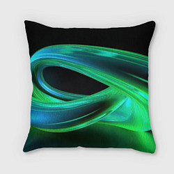 Подушка квадратная Green lines abstract, цвет: 3D-принт