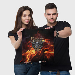 Подушка квадратная Baldurs Gate 3 fire, цвет: 3D-принт — фото 2