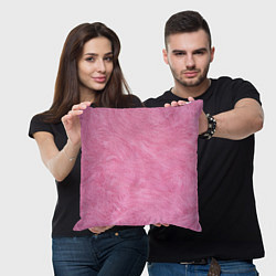 Подушка квадратная Розовая шерсть, цвет: 3D-принт — фото 2