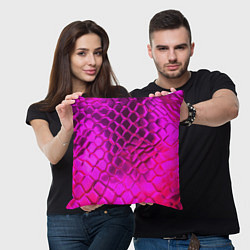 Подушка квадратная Объемные розовые соты, цвет: 3D-принт — фото 2
