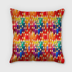 Подушка квадратная Цветные карандаши, цвет: 3D-принт