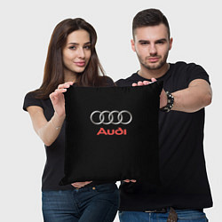 Подушка квадратная Audi sport на чёрном, цвет: 3D-принт — фото 2