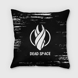 Подушка квадратная Dead Space glitch на темном фоне, цвет: 3D-принт