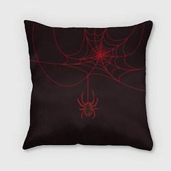 Подушка квадратная Красная паутина, цвет: 3D-принт