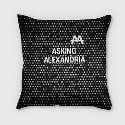 Подушка квадратная Asking Alexandria glitch на темном фоне: символ св