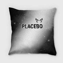 Подушка квадратная Placebo glitch на светлом фоне: символ сверху