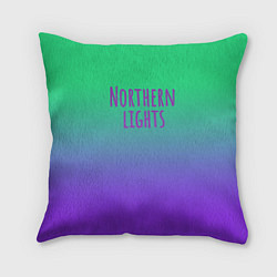 Подушка квадратная Northern lights gradient, цвет: 3D-принт