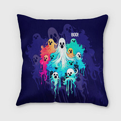Подушка квадратная Разноцветные привидения, цвет: 3D-принт