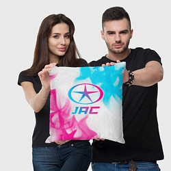 Подушка квадратная JAC neon gradient style, цвет: 3D-принт — фото 2