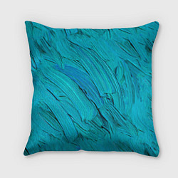 Подушка квадратная Голубая масляная краска, цвет: 3D-принт