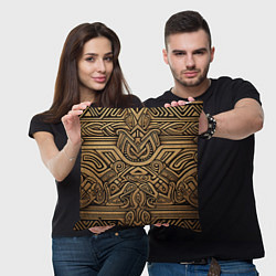 Подушка квадратная Орнамент в стиле викингов, цвет: 3D-принт — фото 2