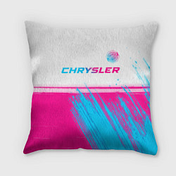 Подушка квадратная Chrysler neon gradient style посередине, цвет: 3D-принт