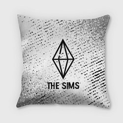 Подушка квадратная The Sims glitch на светлом фоне, цвет: 3D-принт