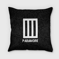 Подушка квадратная Paramore glitch на темном фоне, цвет: 3D-принт