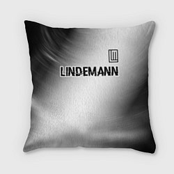 Подушка квадратная Lindemann glitch на светлом фоне посередине, цвет: 3D-принт