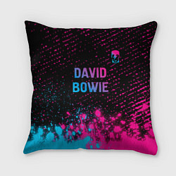 Подушка квадратная David Bowie - neon gradient посередине
