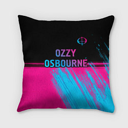 Подушка квадратная Ozzy Osbourne - neon gradient посередине, цвет: 3D-принт