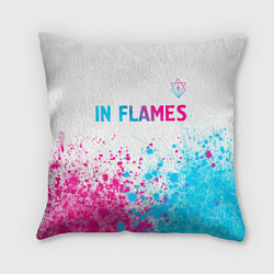 Подушка квадратная In Flames neon gradient style посередине