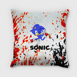 Подушка квадратная Sonic краски абстрактные, цвет: 3D-принт