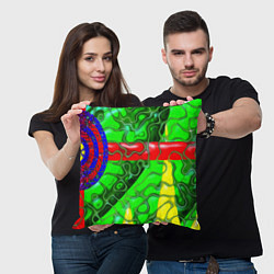 Подушка квадратная Кожаный рельеф, цвет: 3D-принт — фото 2