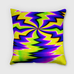Подушка квадратная Неоновая фрактальная абстракция, цвет: 3D-принт