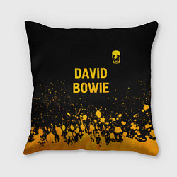 Подушка квадратная David Bowie - gold gradient посередине, цвет: 3D-принт