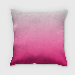Подушка квадратная Бело-розовый градиент, цвет: 3D-принт
