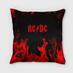 Подушка квадратная AC DC огненный стиль, цвет: 3D-принт