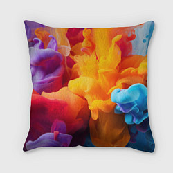 Подушка квадратная Цветной дым, цвет: 3D-принт