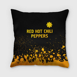 Подушка квадратная Red Hot Chili Peppers - gold gradient посередине, цвет: 3D-принт