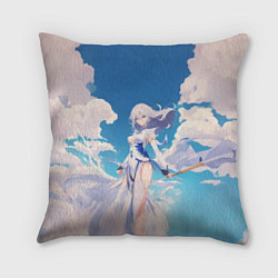 Подушка квадратная Девушка на фоне неба, цвет: 3D-принт