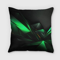 Подушка квадратная Зеленая геометрическая абстракция, цвет: 3D-принт