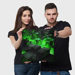 Подушка квадратная Глубина зеленых плоскостей, цвет: 3D-принт — фото 2