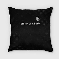 Подушка квадратная System of a Down glitch на темном фоне посередине
