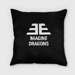 Подушка квадратная Imagine Dragons glitch на темном фоне, цвет: 3D-принт