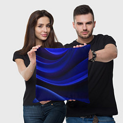 Подушка квадратная Темная синяя абстракция, цвет: 3D-принт — фото 2