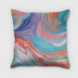Подушка квадратная Цветной вихрь, цвет: 3D-принт