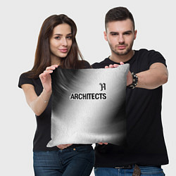 Подушка квадратная Architects glitch на светлом фоне посередине, цвет: 3D-принт — фото 2