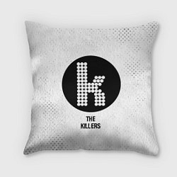 Подушка квадратная The Killers glitch на светлом фоне, цвет: 3D-принт